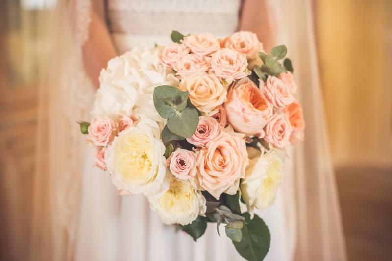 Bouquet de mariée rose et blanc