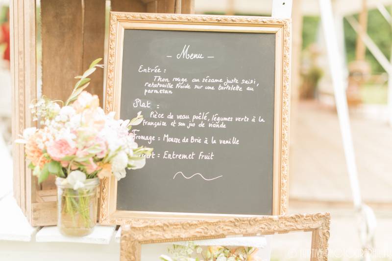 Menu de mariage ardoise